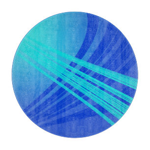 Blaue und Aquamarine Abstrakte Linien Schneidebrett