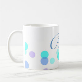 Blaue und Aquamarine Kaffee-Tasse mit Namen Kaffeetasse
