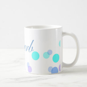 Blaue und Aquamarine Kaffee-Tasse mit Namen Kaffeetasse