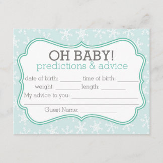 Blaue und Aquamarine Schneeflocken - Vorhersagen u Einladung