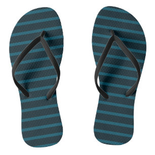 Blaue und Aquamarine Streifen Flip Flops
