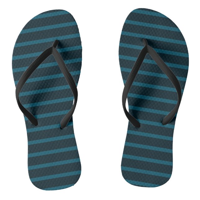 Blaue und Aquamarine Streifen Flip Flops (Fußbett)
