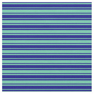 Blaue und Aquamarine Streifen Stoff