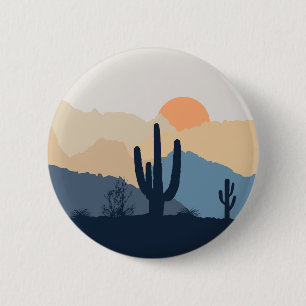 Blaue und beige Wüste Button