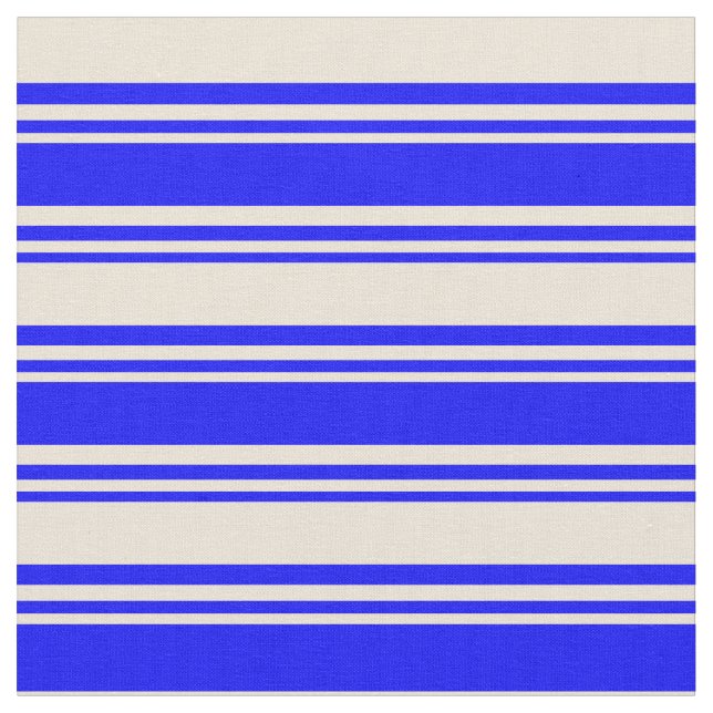 Blaue und Bisque farbige Linien Stoff (Nahaufnahme)