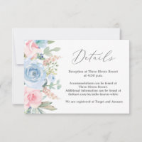 Blaue und blaue Details Hochzeitskarte
