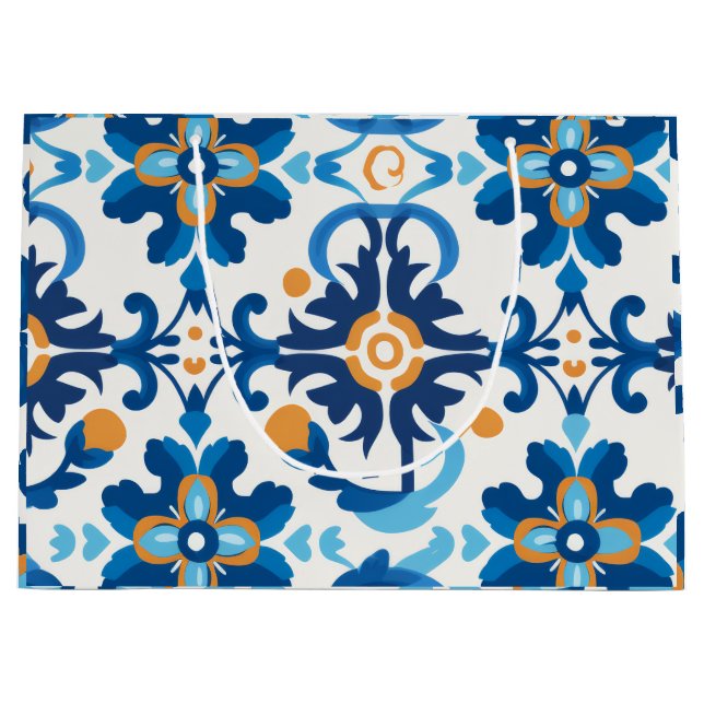 Blaue und braune Dekorationsbeutel Große Geschenktüte (Vorderseite)