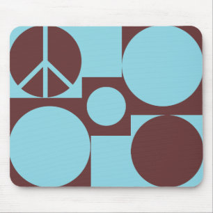 Blaue und braune Friedenspunkte Mousepad