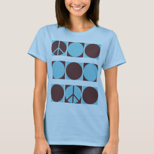 Blaue und braune Friedenspunkte T-Shirt