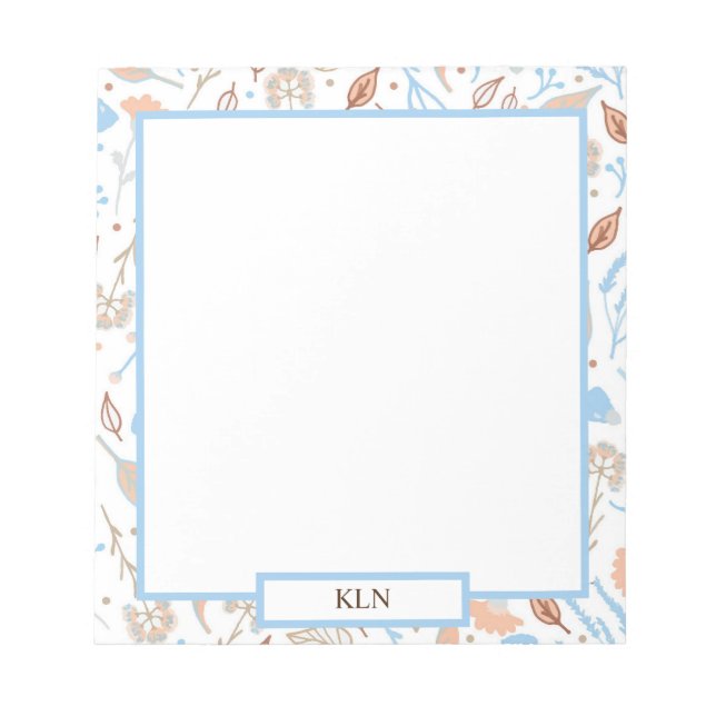 Blaue und braune Herbstleaves | Fall Themed Notepa Notizblock (Vorderseite)