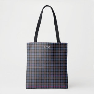 Blaue und braune karierte Mackenzie-Tartan-Monogra
