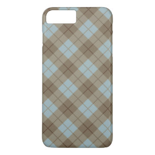 Blaue und braune karierte Struktur Case-Mate iPhone Hülle