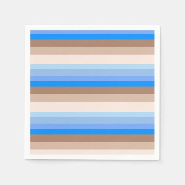 Blaue und braune Streifen Serviette (Vorderseite)