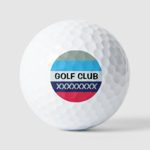 Blaue und Burgunder Streifen Golfball