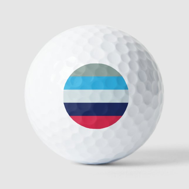 Blaue und Burgunder Streifen Golfball (Vorderseite)
