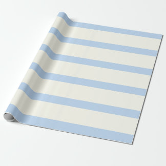 Blaue und cremefarbene Bleistift-Streifen Geschenkpapier