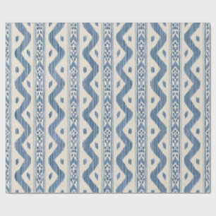 Blaue und cremefarbene Ikat-Geschenkpapier, klassi Geschenkpapier