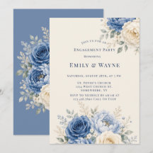 Blaue und cremefarbene Rosen-Hochzeitsfeier