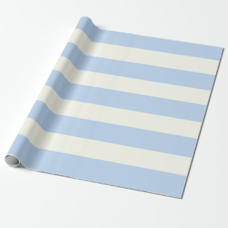 Blaue und cremefarbene Streifen Geschenkpapier