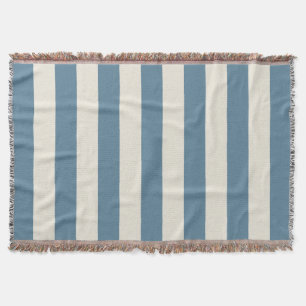 Blaue und cremefarbene vertikale Streifen Decke