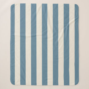 Blaue und cremefarbene vertikale Streifen Sherpadecke
