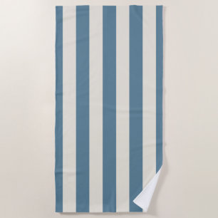 Blaue und cremefarbene vertikale Streifen Strandtuch