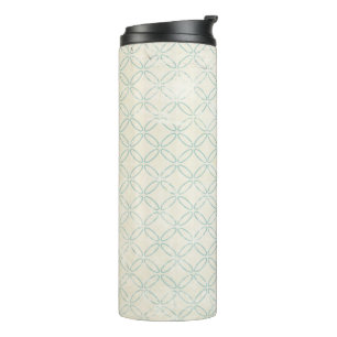 Blaue und cremefarbene Vintage-Design-Isoliertumbl Thermosbecher
