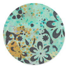 Blaue und gelbe abstrakte Aufkleber