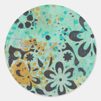 Blaue und gelbe abstrakte Aufkleber