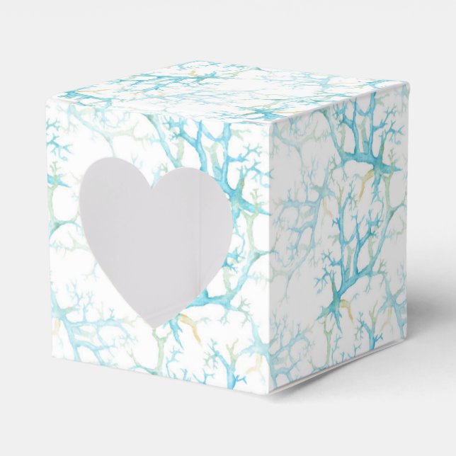 Blaue und gelbe Algen und Korallen Geschenkschachtel (Vorderseite)