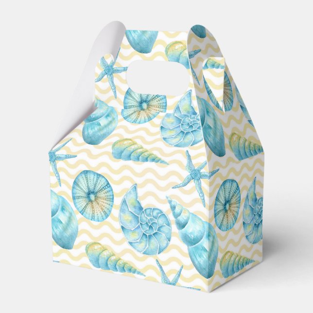 Blaue und gelbe Algen und Korallen Geschenkschachtel (Vorderseite)