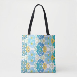 Blaue und gelbe Aquarell-Blumen