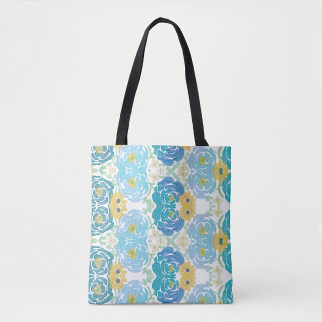 Blaue und gelbe Aquarell-Blumen (Vorderseite)