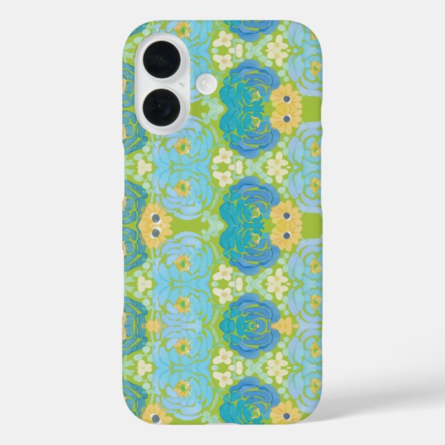 Blaue und gelbe Aquarell-Blumen Case-Mate iPhone Hülle (Rückseite)