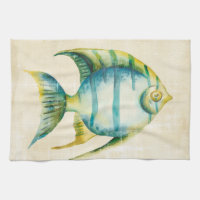 Blaue und gelbe Aquarienfische