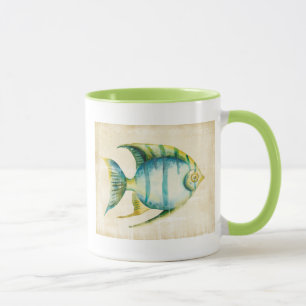 Blaue und gelbe Aquarium-Fische Tasse