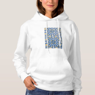 Blaue und gelbe Fliesen, Portugal Hoodie
