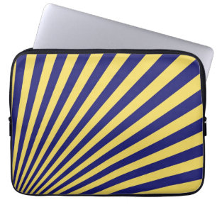 Blaue und gelbe funky gestreifte abstrakte Kunst Laptopschutzhülle