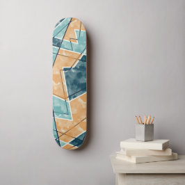 Blaue und gelbe geometrische Musterskateboard Skateboard