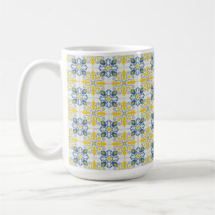 Blaue und gelbe hübsche portugiesische Fliesen Kaffeetasse