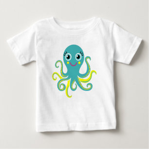 Blaue und gelbe Krake Baby T-shirt