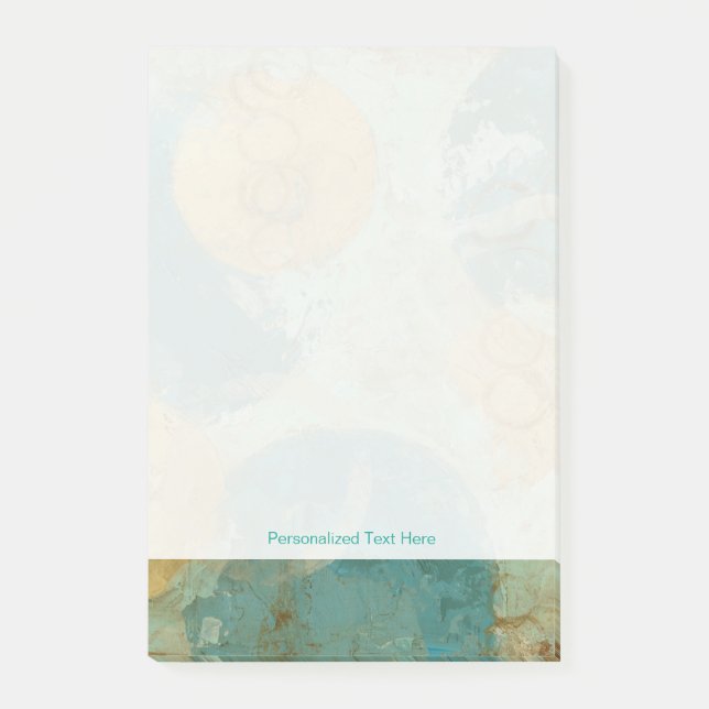 Blaue und gelbe Kreise Post-it Klebezettel (Vorderseite)