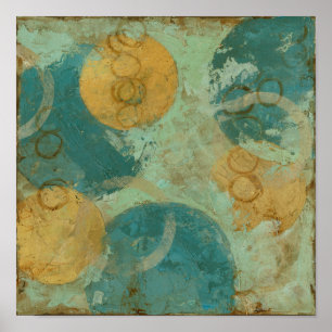 Blaue und gelbe Kreise Poster