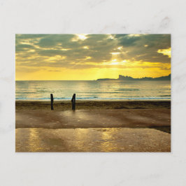 Blaue und gelbe Meereslandschaft Postkarte