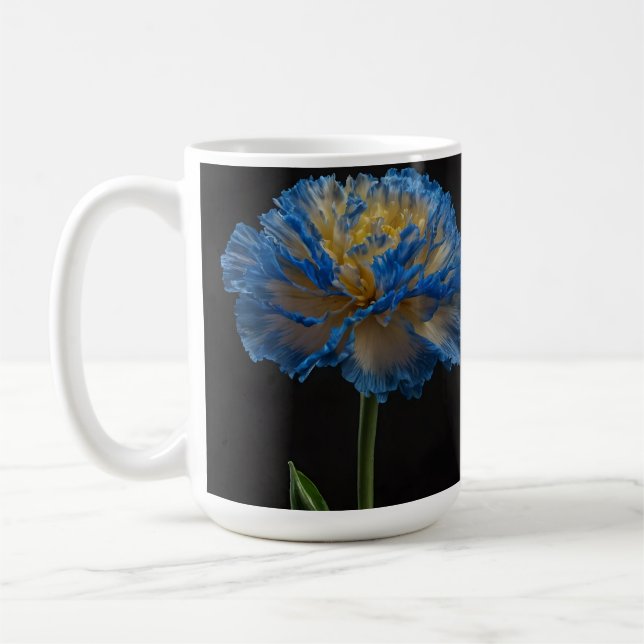 Blaue und gelbe Nelke, Kaffeetasse (Links)