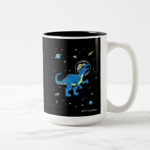 Blaue und gelbe Pachycephalosaurus Dinos im Weltra Zweifarbige Tasse