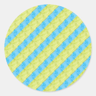 blaue und gelbe Paletten Runder Aufkleber