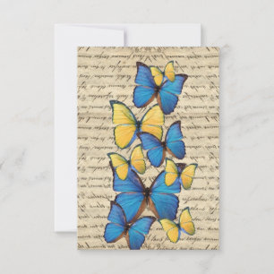 Blaue und gelbe Schmetterlinge