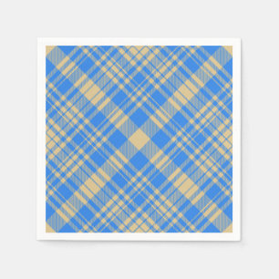 Blaue und gelbe schottische Tartan-Karo Serviette