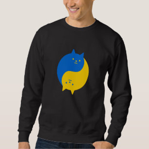 Blaue und gelbe Siegkatzen balancieren Yin Yang Me Sweatshirt
